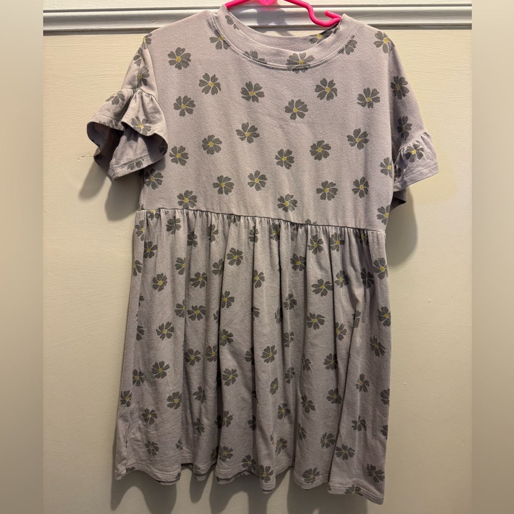 Rylee + Cru Gray Pleated Sundress with Flutter Sleeves